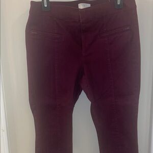 LOFT Women's Deep Burgundy Ankle Jeans